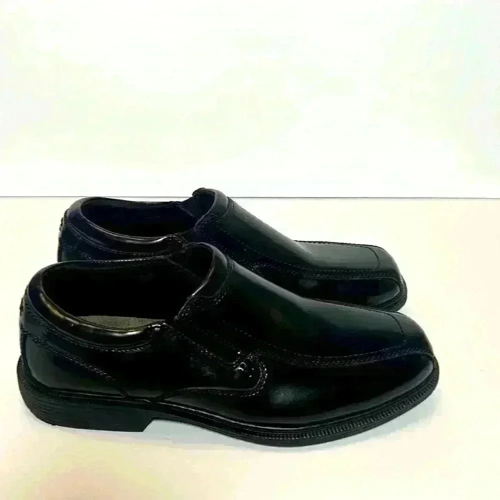 Nunn Bush Kore Pro Leather Slip-On Shoes Size 8W Black